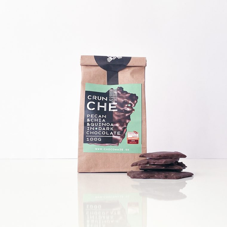 CrunCHÉ pekán étcsokoládéban 100g – mini – vegán